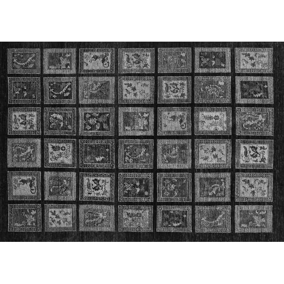 Ahgly Company Indoor Rectangle Abstract Gray Modern Area Rugs, 3' x 5'