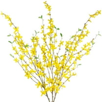 MAE 3 Pcs Artificial Forsythia Flower Branches Artificial Flowers Yellow Silk Long Stem 39.4 Inch Fake Jasmine Spring Flowers Artificial Orchids for Wedding Floral Arrangement Party Table Decor