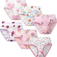 thumbnail image 2 of Little Girls Soft Cotton Underwear Briefs, Uccdo Kids Toddlers Padded Panties Undies, Pack of 6, 3-12T, 2 of 8