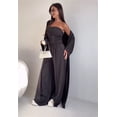 thumbnail image 2 of EASYBRAUS Women 3 Piece Summer Suit Set Long Blazer Cardigan Wide Leg Pants Casual Outfit 2025 S-XL, 2 of 5