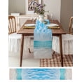 thumbnail image 6 of Summer Beach Table Runner Blue Coastal Ocean Seaside Nautical Tablerunners 13 x 60 Inch, Table Decorations Tabletop Scarf for Summer Gathering Holiday Farmhouse Kitchen Dining Decor, 6 of 6