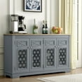 thumbnail image 2 of FESTIVO Farmhouse Buffet Cabinet with Glass Doors and Adjustable Shelves - Gray, 2 of 6