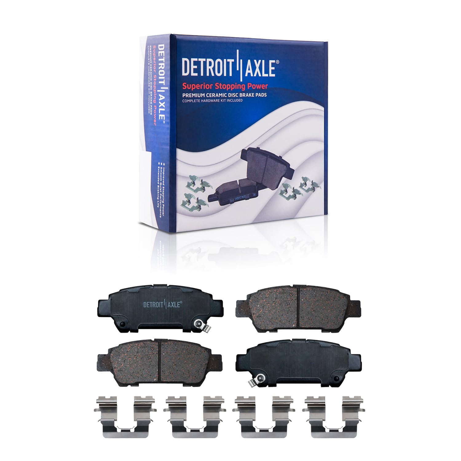 Detroit Axle - Brake Kit for 2004-2010 Toyota Sienna Replacement 2004 2005 2006 2007 2008 2009 2010 Disc Brake Rotors Ceramic Brakes Pads Front and Rear