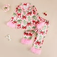 thumbnail image 2 of Gibobby Girls' Pajama Set - 83 Piece Satin Button UP Sleepwear Pajamas for Girls&nbsp;(12-18 Months,Pink), 2 of 6