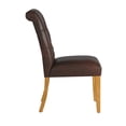 thumbnail image 5 of Weston Home Hudson Rolled Top Tufted Dining Chair, Set of 2, Brown PU, 5 of 8