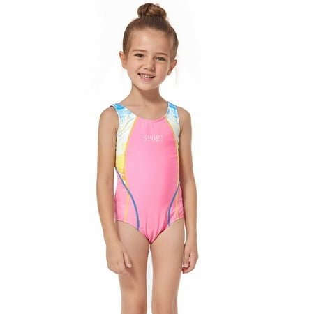 

Clearance! Daylightpeach Kids Boys Girls Color Block One Piece Swimsuit Swimwear Sleeveless Rash Guard Sunsuit Beachwear Bathing Suit