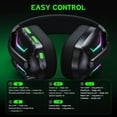 thumbnail image 2 of Vakedy Wireless Gaming Headset for PS5 PS4 PC Switch Mac Phone, 60H Playtime,Noise Canceling Mic,2.4GHz+Bluetooth, 23ms Sync​ for Gamers,Black, 2 of 8