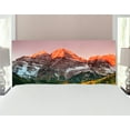 thumbnail image 1 of Mountain Headboard, Scenic Western American Mountains on Valley with Snowy Peaks at Sunset Landscape, Upholstered Decorative Metal Bed Headboard with Memory Foam, Full Size, Multicolor, by Ambesonne, 1 of 4