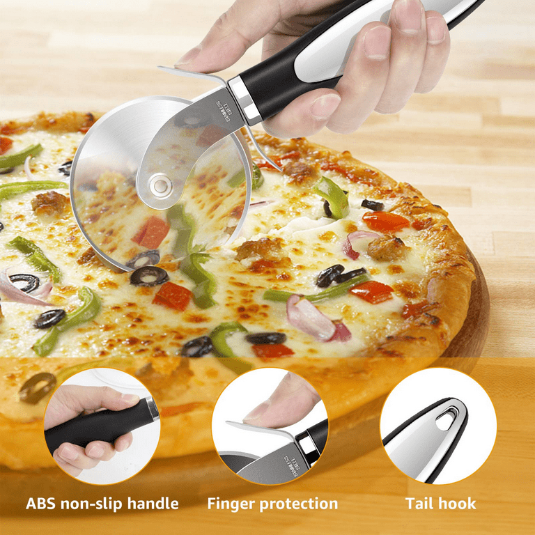 Pizza Cutter Wheel - Premium Kitchen Pizza Cutter - Super Sharp and Easy to  Clean Pizza Slicer, Pizza Wheel, Cortador De Pizza, Black