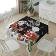 thumbnail image 6 of Black Christmas Table Cloth Waterproof Tablecloths, Santa Elk Gifts Snowflake Winter Xmas Tree Tablecloth Dining Table Cover for Kitchen Party Tabletop Outdoor, Square Tablecloth 54x54 Inch, 6 of 9