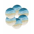 thumbnail image 7 of 13 Inch Round Placemats Set of 6, Blue Summer Beach Coastal Non Slip Heat Insulation PP Table Mats, Nautical Beige Seaside Washable Place Mats for Kitchen Dining Party Table Decor, 7 of 7