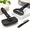 Black, variant on Red Double-Sided Dematting Deshedding Pet Brush 3-Piece Kit for Dogs Cats Horses