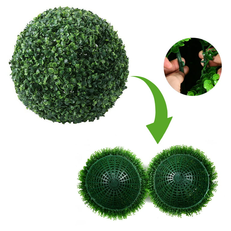 4 Pcs 18.9 Inch Artificial Plant Topiary Balls Outdoor Round Boxwood Balls  Large Garden Spheres Faux Decorative Greenery Balls for Outdoor Wedding