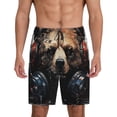 thumbnail image 3 of Lsque Urban Bear With Headphones Mens Sleep Pajama Shorts,Short Pajama Pants, Cotton Ultra-Soft Knit-X-Large, 3 of 9
