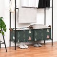 thumbnail image 3 of Yayeee Foldable Storage Basket for Shelves with Handles Waterproof Cloth Bins, Green Christmas Trees, 3 of 7