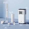 thumbnail image 3 of HOMCOM 10,000 BTU Portable Air Conditioner for 440 sqft room, Timer, White, 3 of 10
