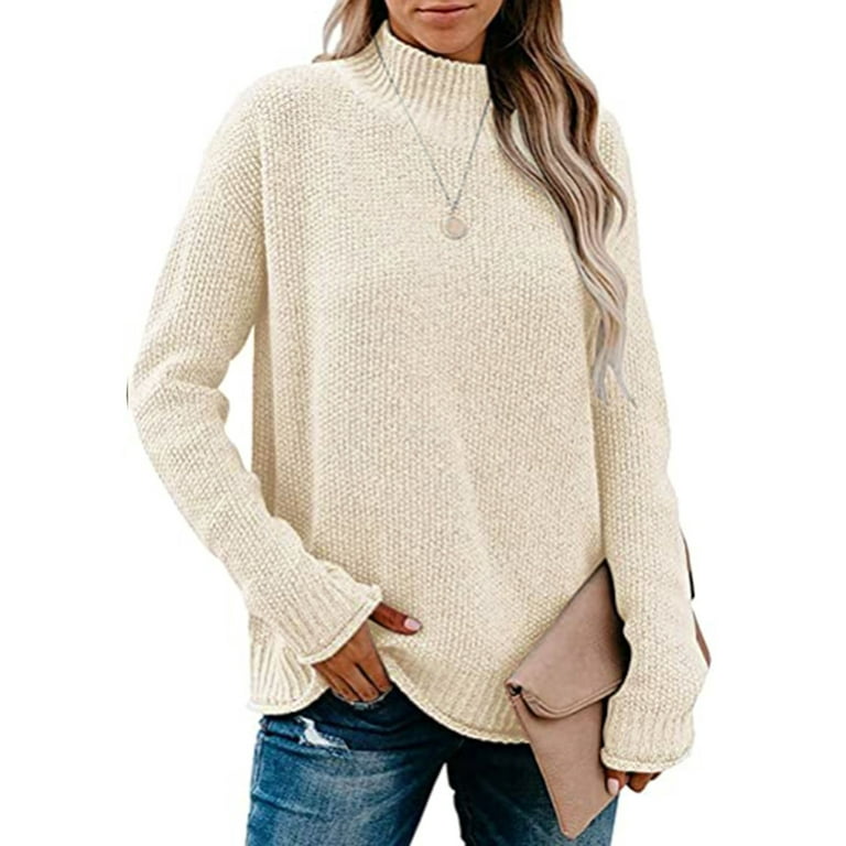 HSMQHJWE Womens Sweater Long Sleeve Dusters For Women Women'S Autumn And  Winter Jacket Casual Solid Color Short Pullover Sweater Metallic Threads  Sweater Coat 