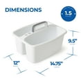 thumbnail image 2 of Gracious Living 2-Compartment Portable Plastic Storage Caddy Tote, White, 2 of 12