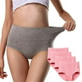 thumbnail image 2 of Kopltyrfg 4 Pack High Waisted Underwear for Women Tummy Control Cotton Panties Postpartum Ladies Briefs Multipack Pink 4XL, 2 of 4