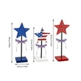 thumbnail image 2 of 3pcs Patriotic Wooden Star Tabletop Decor Set, Red White & Blue 4th of July Centerpiece with Glitter Finish, Independence Day Standing Ornament for Mantel and Shelf, 2 of 7