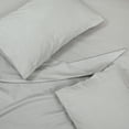 thumbnail image 5 of ROYALE LINENS 300 Thread Count 100% Long Staple Combed Cotton Stripe Sheet Set - 4 Piece Queen Bed Sheets - 1 Fitted, 1 Flat & 2 Pillow Cases - Soft Cool & Crisp Sheet Set (Queen, Narrow Stripe Grey), 5 of 10