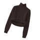 thumbnail image 1 of sweethay Suéter de algodón para mujer, Gargantilla a prueba de viento, hilo de columna, ropa de punto, jersey, vestido de manga Regular, informal, Prendas para la parte del cuerpo Café S sweethay AP013482-17, 1 of 6