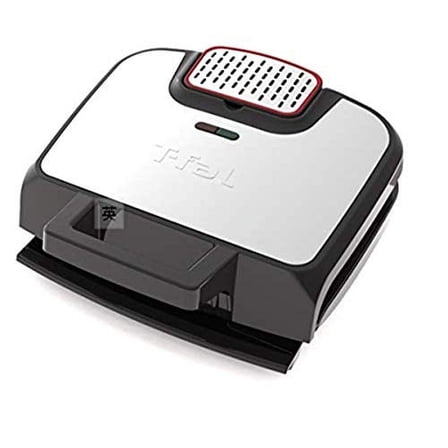 T-fal GC252D50 Odorless Stainless Steel Electric Contact Grill, 4-Servings, Silver