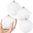 thumbnail image 2 of YIKA 4 Pcs Velvet Christmas Balls Flocked Christmas Tree Ornaments Plastic Balls Xmas Decorative Hanging Ornaments Christmas Tree Decoration 2.4 Inch, 2 of 6