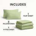 thumbnail image 3 of Comfy Bamboo World Series 90gsm 4pc Microfiber Bedsheets Sheet Set, Full Size Bed, Sage Green, 3 of 5