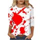 thumbnail image 2 of Fiudx Ofertas Flash Del Día Solo En Línea Camiseta Estampada de Halloween a La Moda para Mujer, Blusa de Mangas 3/4, Tops Informales con Cuello Redondo, 2 of 5