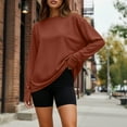 thumbnail image 4 of SUNBS T Shirts for Women Oversized Long Sleeve Basic Crewneck Tee Fall Winter Casual Blouses, Sizes S-3XL, 4 of 9
