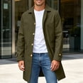 thumbnail image 6 of Miqool Mens Trench Coat Turndown Collar Button Down Long Sleeve Mid Length Winter Casual Business Outerwear Overcoats with Pockets M-XXXL, 6 of 9