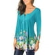 thumbnail image 4 of Camiseta de moda sexy informal para mujer, blusa estampada de manga larga con cuello en V y fruncido Fridja  bvmnju3855, 4 of 6