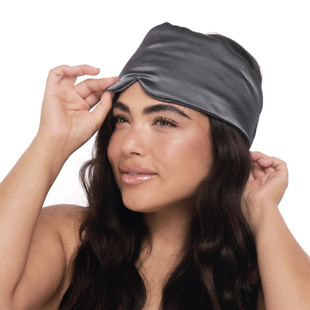 Kitsch Satin Pillow Sleep Eye Mask Charcoal photo 6