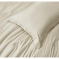 thumbnail image 6 of Chezmoi Collection Cliff 3-Piece Lightweight Cooling Comforter Set, Queen- Rayon Derived from Bamboo & Polyester Blended, Soft Breathable Bedding for Hot Sleepers, Sand, 6 of 9