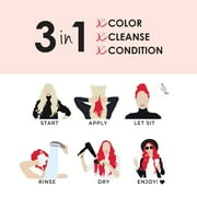 Keracolor Semi Permanent Hair Dye 3 in 1 Clenditioner, Red, 12 fl oz