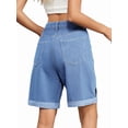 thumbnail image 6 of Women'S High Waist Long Jean Shorts for Women Ripped Distressed Jeans Short Love S, 6 of 9