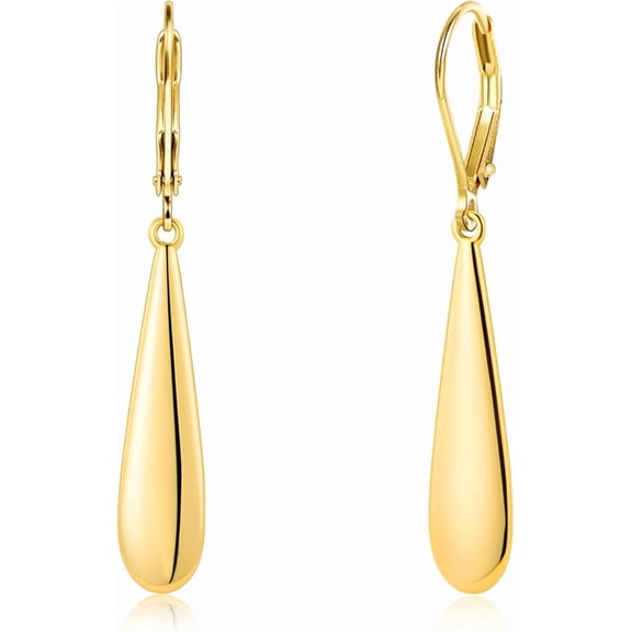 925 Sterling Silver Long Teardrop Dangle Earrings for Women Hypoallergenic Drop Leverback Earrings Trendy Silver Long Teardrop Dangle Earings for Jewelry Gifts