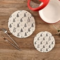 thumbnail image 2 of 2-Pcs Christmas Tree Trivet Pot Holder - Round Woven Potholders Set - Cotton Braided Hot Pads - Coasters - Table Mats for Cooking and Baking（158） Home Decor, 2 of 7