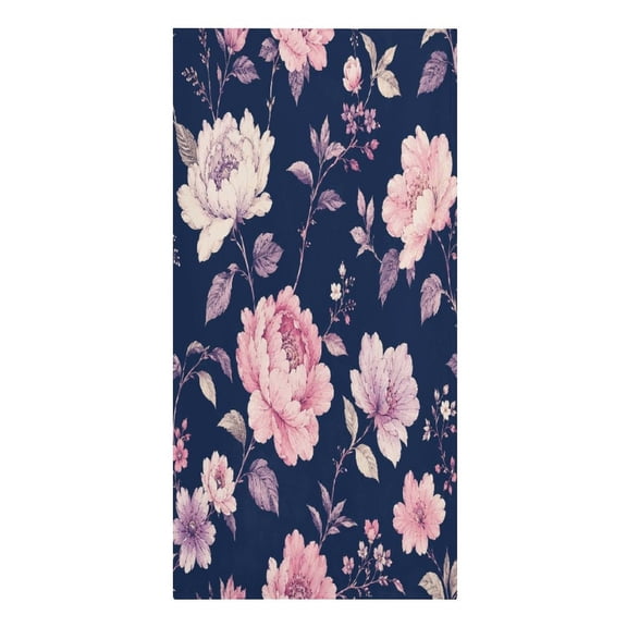 RKSupls Pink White Peony Navy Floral Microfiber Beach Towel Absorbent Compact Towels for Swimming Pool Beach Travel Things for Vacation Essentials Adult Gift,61.4×30.3Inch