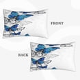thumbnail image 2 of Picia Blue Flying Butterflies Pattern Plush Pillow Case – Soft and Cozy Cushion Cover, Hypoallergenic Throw Pillow Case for Home Decor-14"x20", 2 of 6