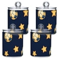 thumbnail image 2 of Soccer Balls with Stars Translucent Plastic Cans Storage Canisters with Lid Set of 2, 2 of 7