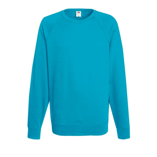 Fruit Of The Loom - Sudadera básica ligera con mangas Raglan Modelo Lightweight Hombre caballero (240 GSM) (Azul Azure)