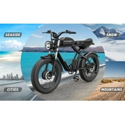 Kickwey 3000W Peak Dual Motor Electric Bicycle for Adults, 48V/23AH Battery Full Suspension Mountain Ebike, 20x4.0 Fat Tires Max 36MPH Dirt Bike, 75 Miles Mechanical Disc Brake Motorcycle