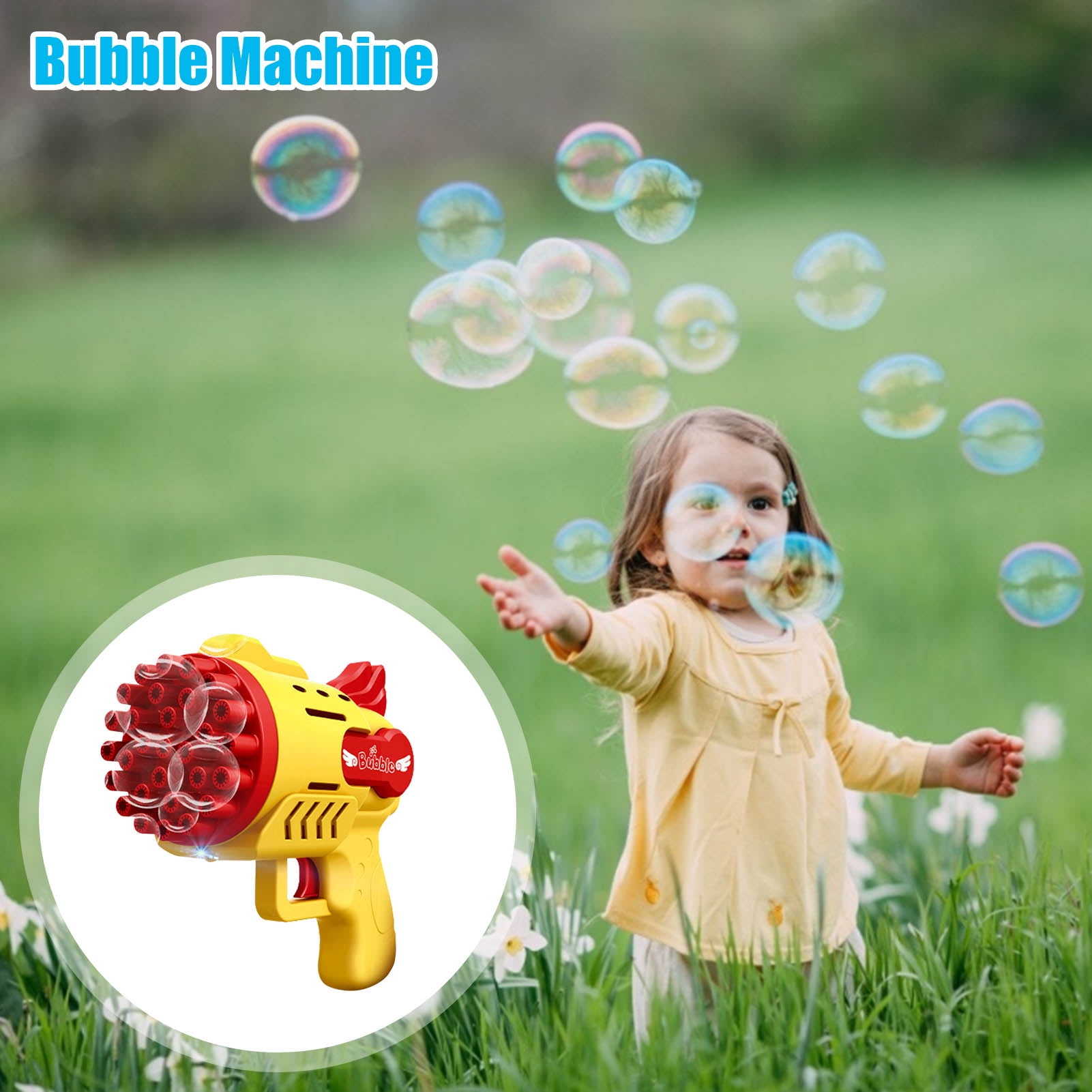 32-hole Bubble Gun Electric Automatic Soap Rocket Bubble Machine Portable  Outdoor Party Wedding Party Led Light Blower Birthday Gifts - Temu