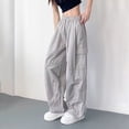 thumbnail image 5 of LYHaoo Girls Summer Casual Pants Fashionable Loose Fit Long Trousers With For Outdoor Play Comfortable Daily Wear School Pants for Girls(Gray), 5 of 7