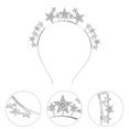thumbnail image 5 of KAKOWELY Diadema con corona de estrellas y tiara de boda, con diamantes de imitación y cristales, ideal como tocado de novia o accesorio para el cabello., 5 of 5