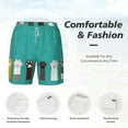 thumbnail image 4 of Kdxio Cute Cat Paw And Dog Print Men'S Swim Trunks With Compression Liner 7 Inch Inseam Quick Dry Swim Shorts, 4 of 7