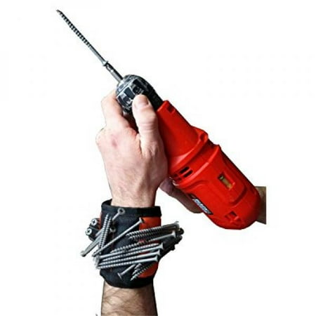 Magnetic Wristband, Super Strong Magnets Holds Screws, Nails, Drill Bits, A Black DIY Magnet Wristband, A Unique And Cool Gift...