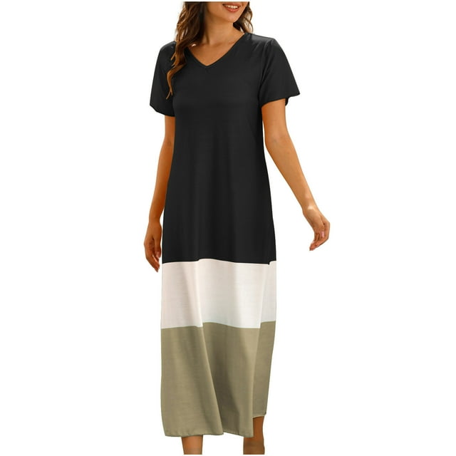 Birdeem Robe d'Été pour Femme à Empiècements Imprimés, Robe Aguichant à Col en V, Robe de Plage, Robe Soleil, Robe Ample